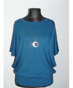 Bluzka Sonia w luźnym stylu oversize krótki rękaw - indygo